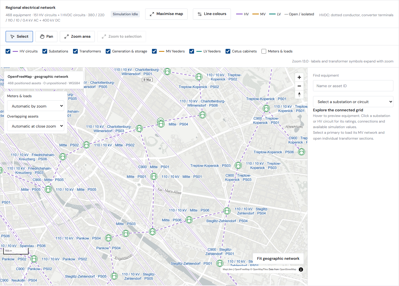Cetus Central geographic network view