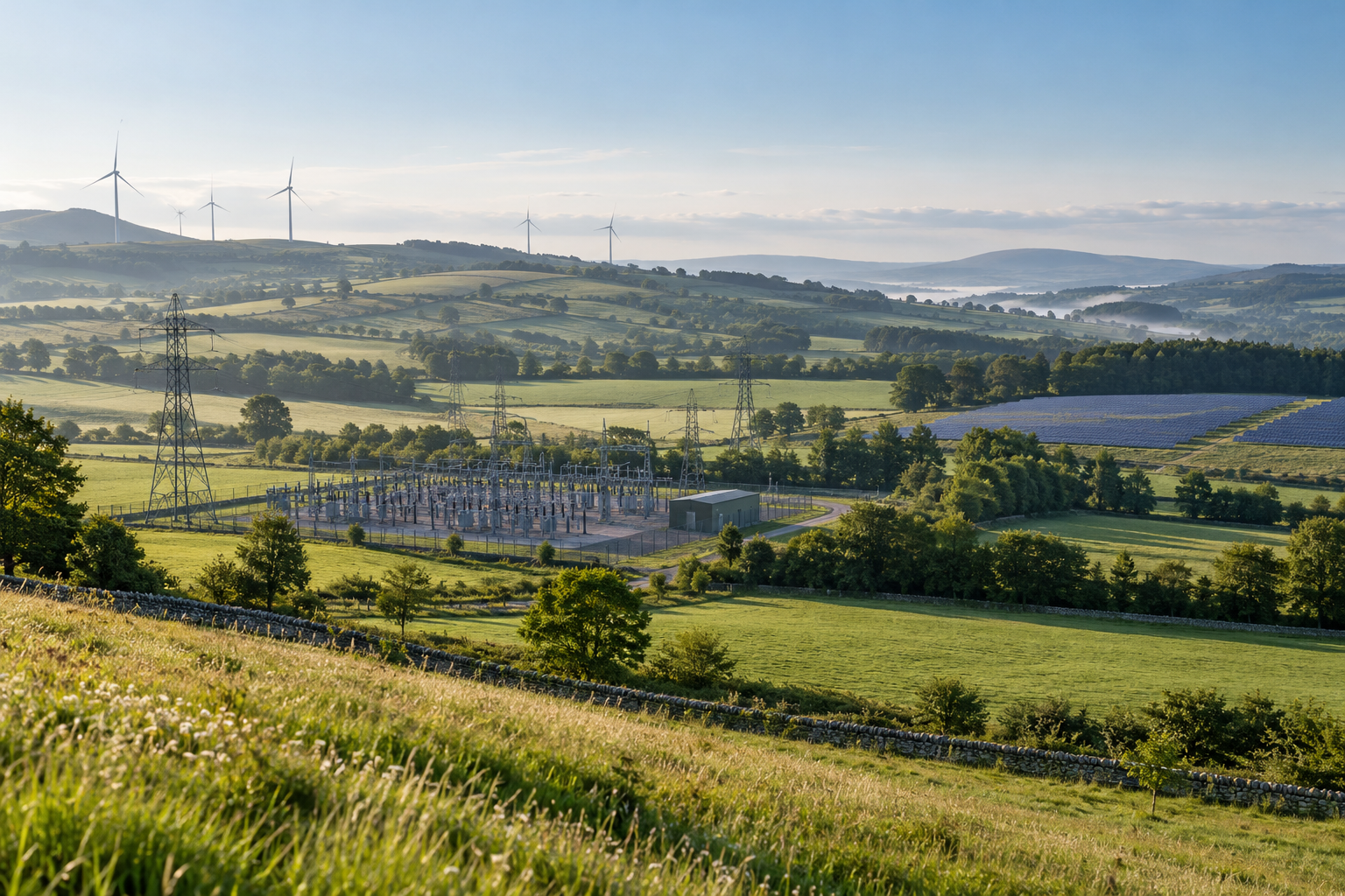 Renewable generation and electricity infrastructure within a rural landscape
